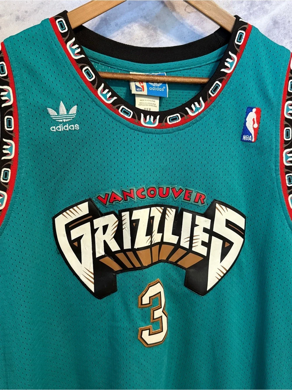 Adidas Vancouver Grizzlies Shareef Abdur-Rahim #3 NBA Hardwood Classics Size M